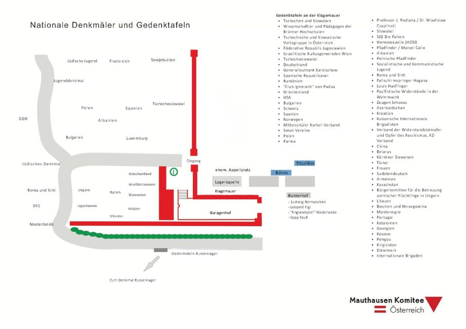 Lageplan der nationalen Denkmäler und Gedenktafeln Lageplan der nationalen Denkmäler und Gedenktafeln