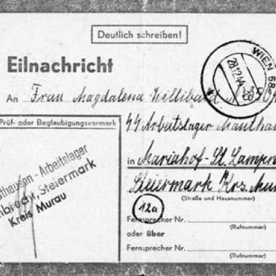 St. Lambrecht Postkarte 1944 © JZÖ Ga St. Lambrecht Postkarte 1944 © JZÖ Ga