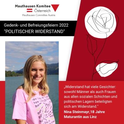 Virtuelles Gedenken Statement Nina Steinmayr, 18 Jahre, Maturantin aus Linz