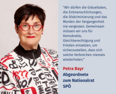 Virtuelles Gedenken Statement Petra Bayr, MA MLS, Abgeordnete zum Nationalrat, SPÖ